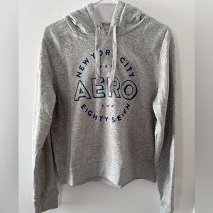 Aeropostale Gray Hoodie with Blue Print